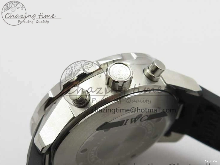 MIROTIME 0305 Aquatimer Chrono IW376702 SS BLS 1:1 Best Edition Black Dial on Black Rubber Strap A WellDesigned 7105